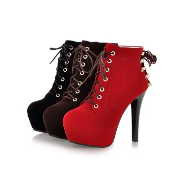 

CHIMIZHAI Winter Boots Women Super High Heels Shoes Woman Ankle Boots Fur Autumn Boots Warm Shoes Stiletto Ladies MY18