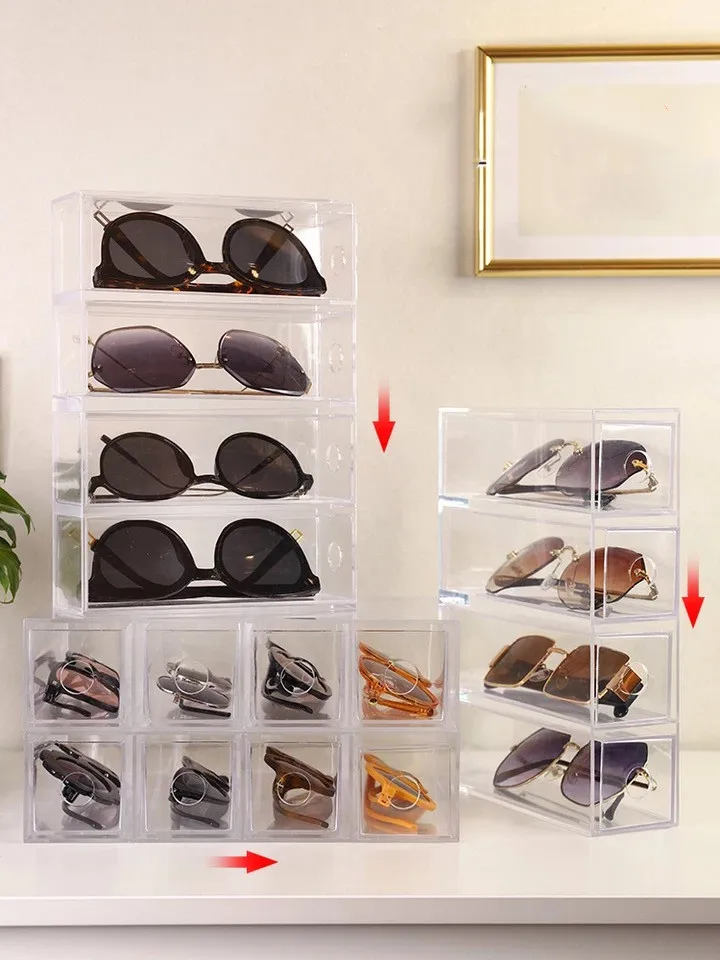 Kunststoff Transparente Gläser Display Lagerung Box Sonnenbrille