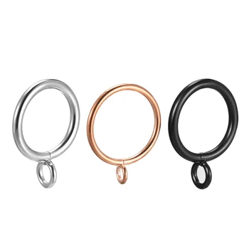 

uxcell Black Gold Silver Tone Curtain Rings Metal Plating DraperyRing for Curtain Rods For Humid Place