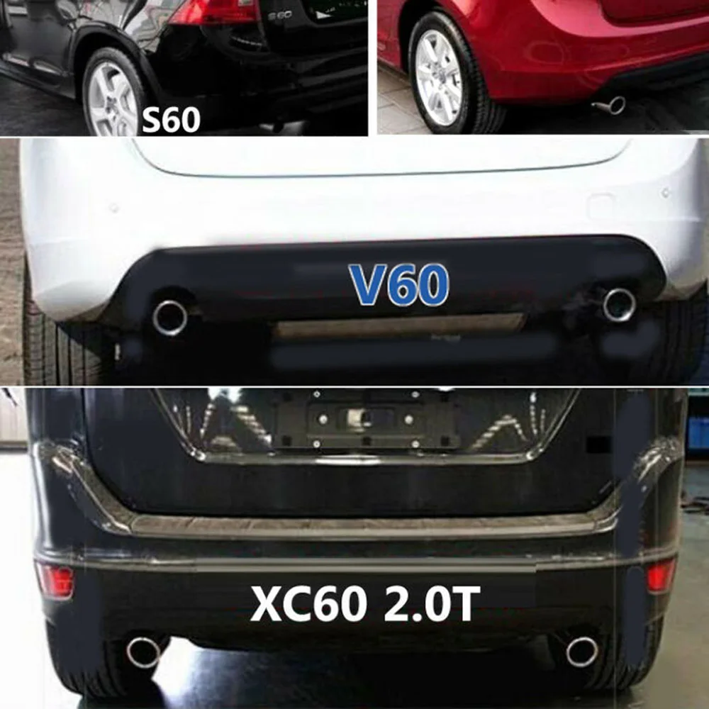 2 шт. автомобильные наконечники глушителя Крышка для Volvo XC60 S60 V60 Хвостовая труба конец хромированная отделка глушитель крышка 7 см