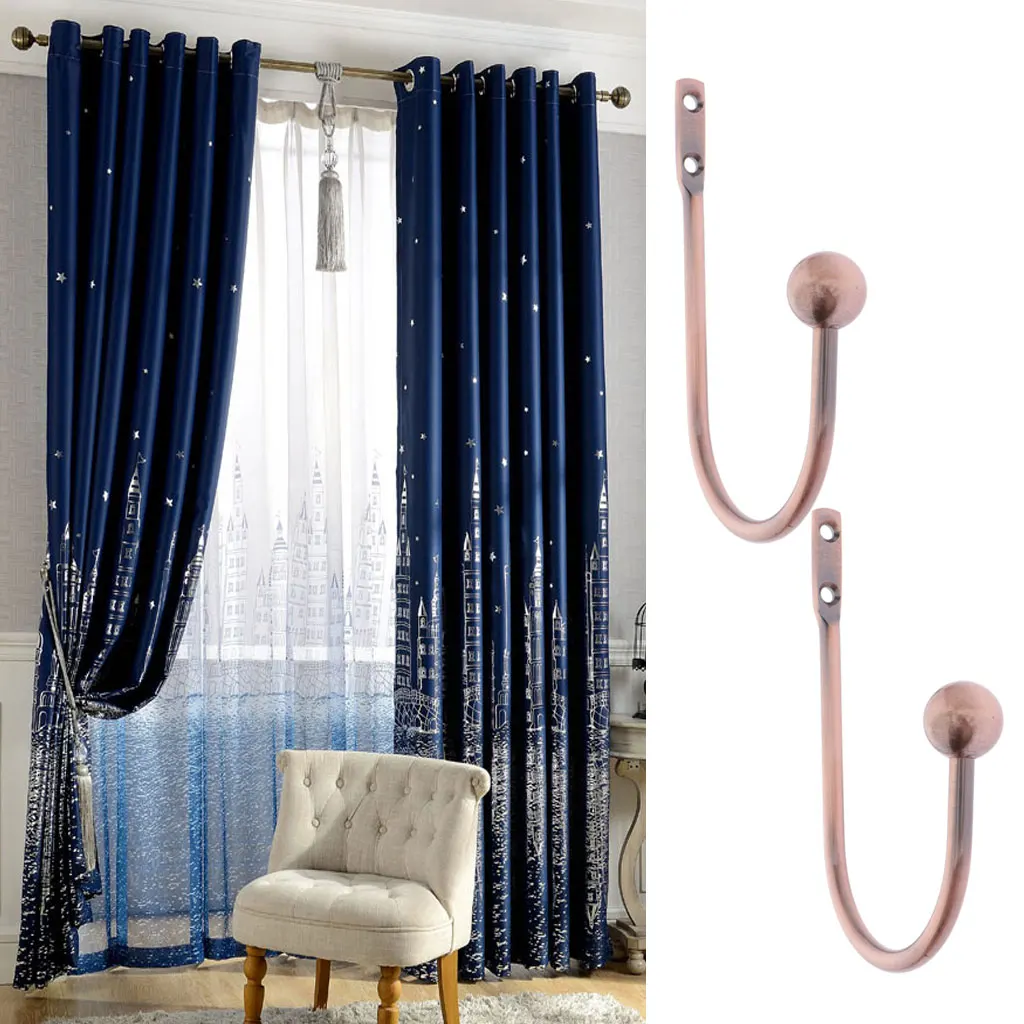 2 шт цинкового сплава декоративная штора драпировки holdacks U форма клетка finials