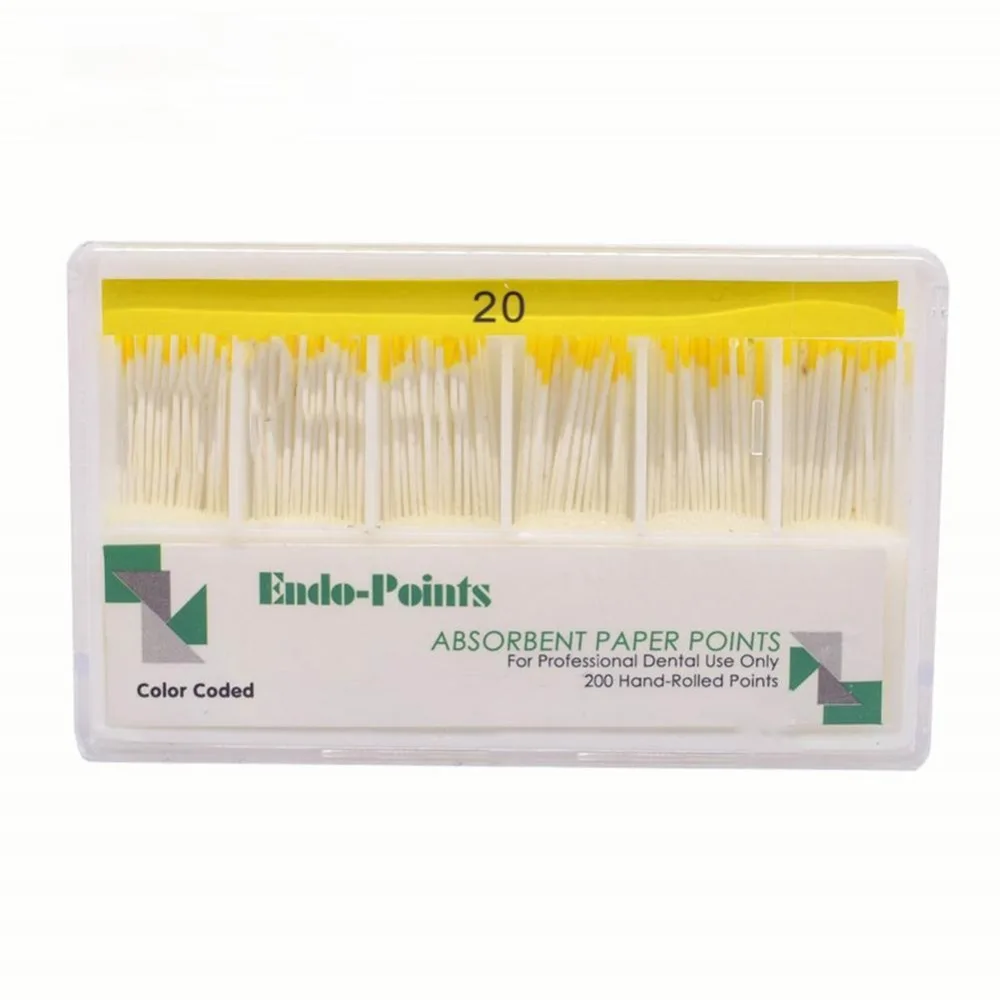 0.02 Taper Absorbent Paper Points 200pcs/Pack Dental Root Cancel Cotton Fiber Tips Dentist Product Superior Quanlity