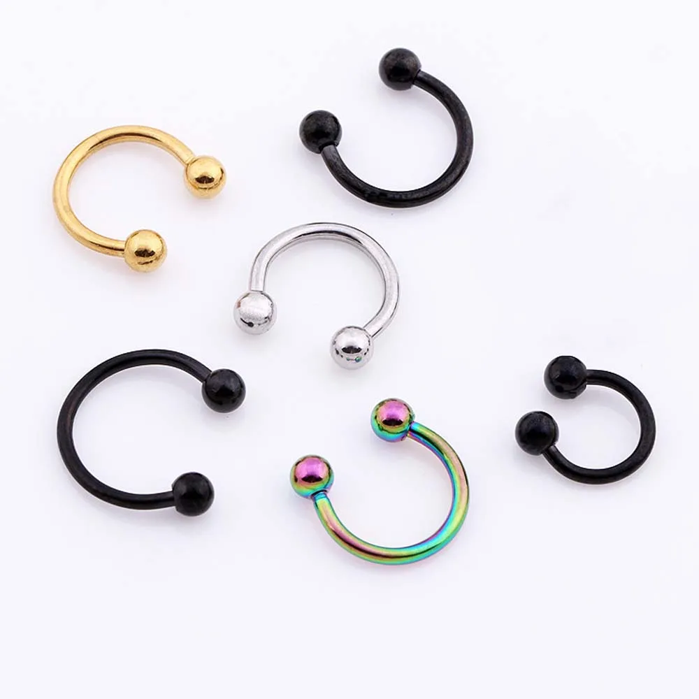 

1 Pcs C Shape Segment Tragus Fake Septum Nose Rings Stud Helix Piercing Body Jewelry Women Earrings