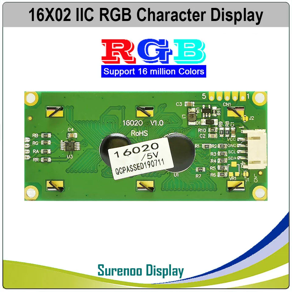 Гроув 162 16X2 1602 3,3-5 в серийный IIC IEC FSTN положительный характер ЖК-модуль экран дисплея LCM панель с RGB Подсветкой