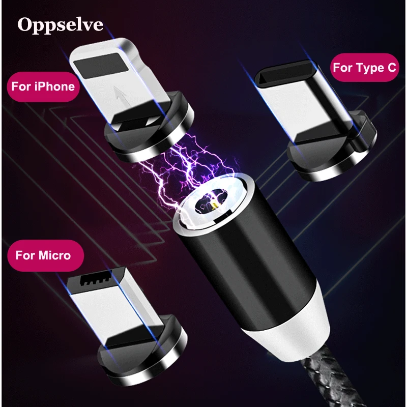Магнитный usb кабель Oppselve Micro USB Type C для быстрой зарядки телефона магнитное