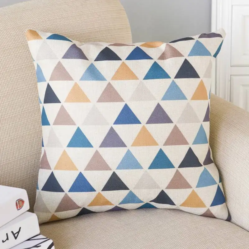 45x45 cm Nordic Geometric Grid Sofa Cushions Cover Linen Cotton Throw Pillows Covers Home Decoration Cushion Case for Bed Sofa