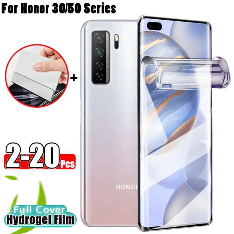 Гидрогелевая пленка для honor 50 мягкое стекло pro защитная на huawei 30pro + 30 s se lite soft glass