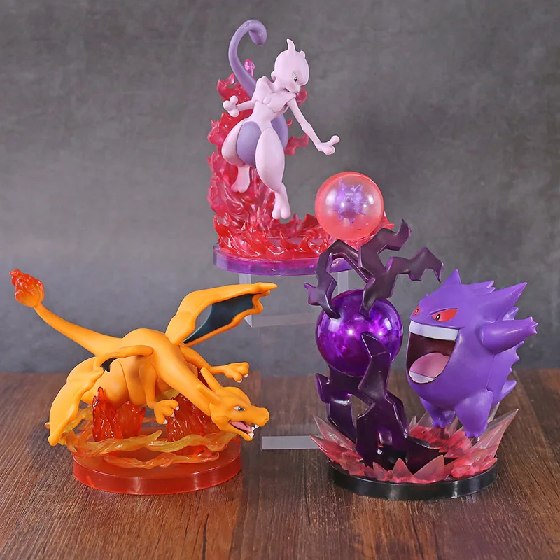 

Anime Monster Gengar Mewtwo Charizard Battle Ver. PVC Figure Collectible Model Toys Brinquedo