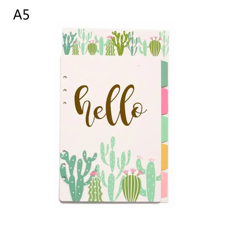 1Set A5 A6 Loose Leaf Notebook Divider 6 Hole Index Separator Binder Stationery Drop Ship | Канцтовары для офиса и дома