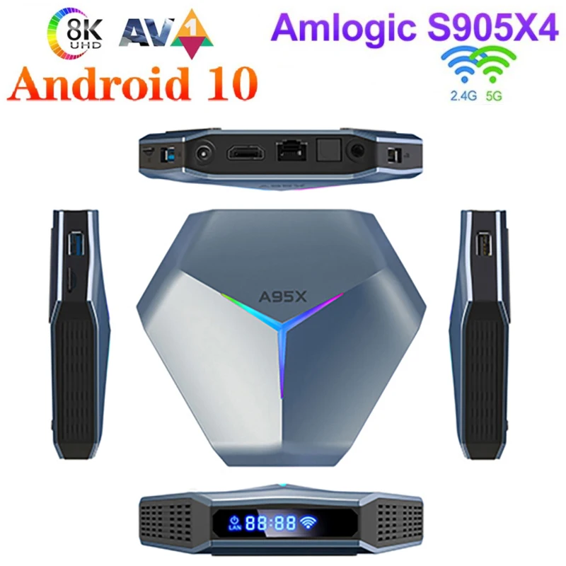 Приставка Смарт-ТВ A95X F4 Amlogic S905X4 4 + 32 ГБ Android 10 | Электроника