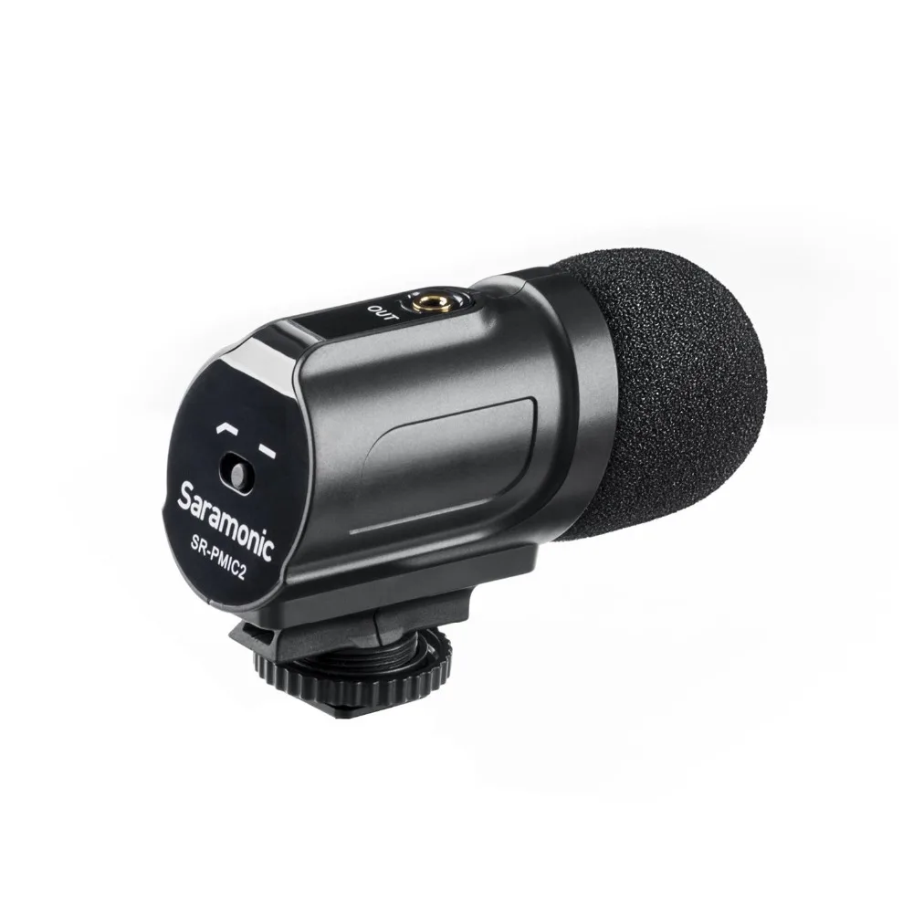 Saramonic SR-PMIC2 мини-камера монтируется Стерео конденсаторный видео микрофон интервью микрофон для NikonD3300 Canon T6i sony A9 DSLR видеокамеры