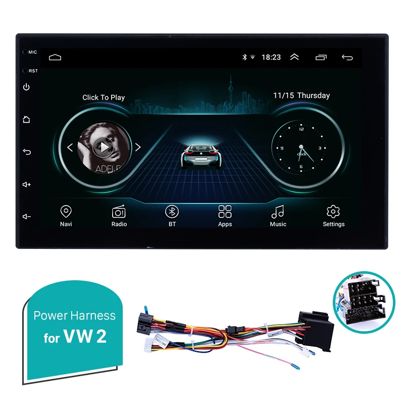Harfey автомобильный мультимедийный плеер ОЗУ 2 ГБ+ ПЗУ 32 ГБ Android 8,1 " 2Din универсальный радио gps navi блок для VW Nissan Kia bluetooth - Цвет: for VW ISO 80016