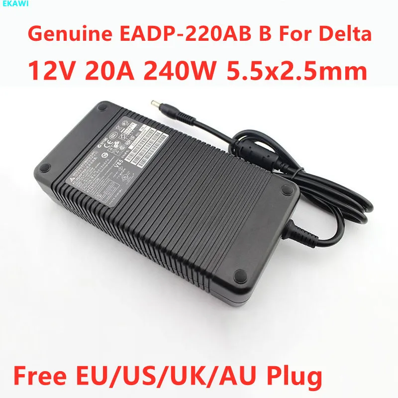 Genuine 12V 20A 240W 5.5x2.5mm Delta EADP-220AB B AC Adapter Power Supply Charger For 341-0222-01 Fit 18A Laptop | Компьютеры и офис