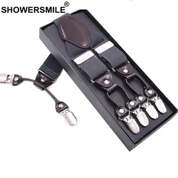 Gray Suspenders Men Vintage Braces Blue Red Brown Gray 6 Clips Y Back British Style Solid Male Suspenders 125cm*3.5cm