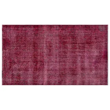 

Handmade Red Vintage Overdyed Turkish Area Rug 116x202 Cm-3'10''X6'8''
