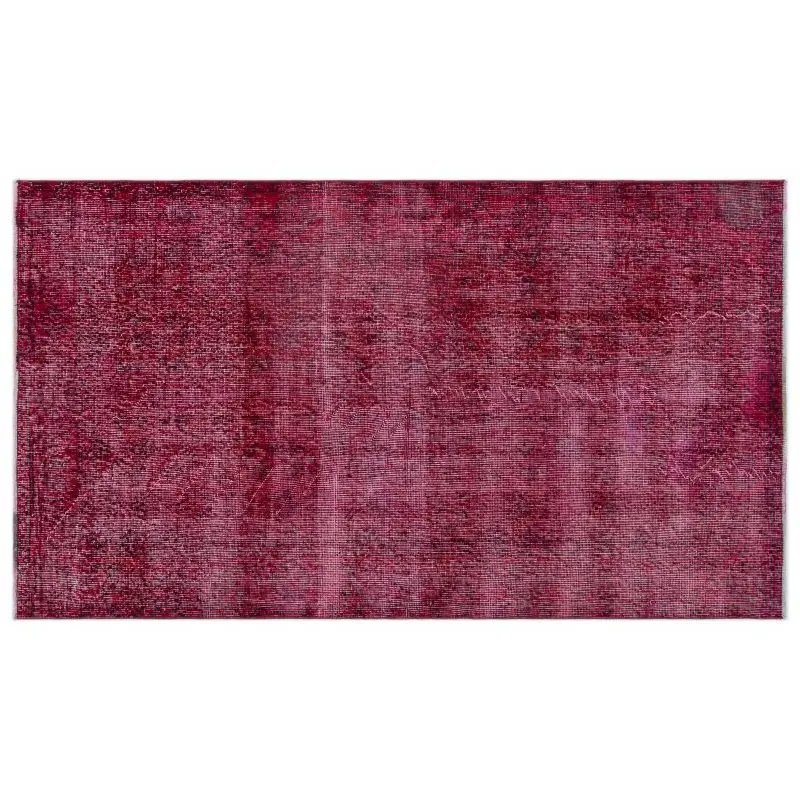 US $355.00 Handmade Red Vintage Overdyed Turkish Area Rug 116x202 Cm310X68