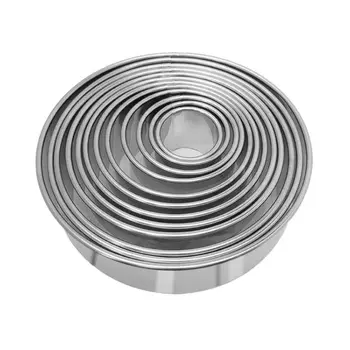 

New Round Cookie Biscuit Cutter Set 12 Circle Pastry Doughn.ut Cutter Set Round Cookie Cutters Circle Baking Metal Ring Mold