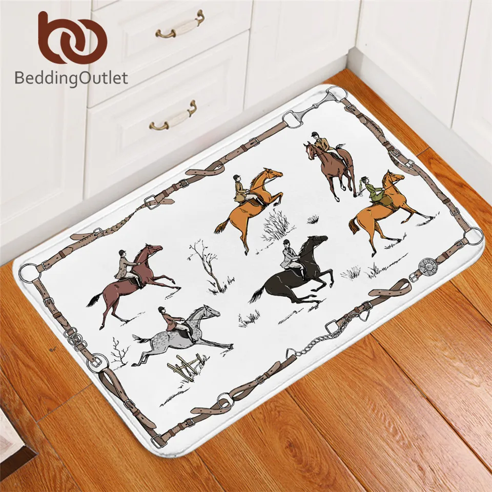 BeddingOutlet Equestrian Carpet England Tradition Horse Riding Non-slip Rug Animal Floor Mat Absorbent Sport Doormat For Bedroom