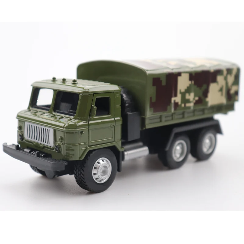 1:18 Металлический Литой военный автомобиль, игрушечный автомобиль, подвесной звуковой светильник, чехол можно открыть для детского подарка - Цвет: Box