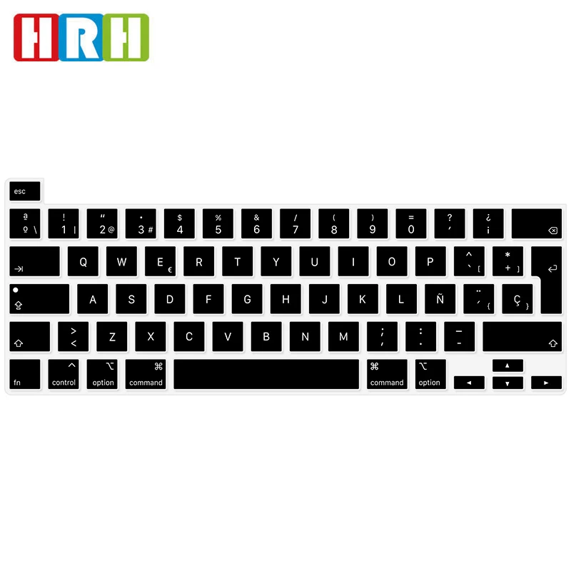 Цветная силиконовая испанская клавиатура HRH Кожаная Обложка для MacBook New Pro 16 2019 A2141