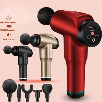 

6/12 Gear Massage Gun Rechargeable Therapy Percussion Muscle Massager Deep Tissue Massage Relaxation Slimming Pain Relief 5 Head