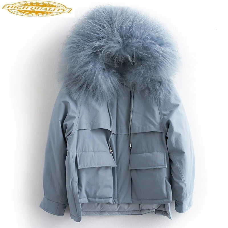 

90% Duck Down Jacket Woman Hooded Korean Parka Winter Coat Women Mongolian Fur Collar Parkas 2020 Chaqueta Mujer MY1540