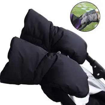 

Thicken Warm Baby Winter Stroller Hand Muff Stroller Accessories Waterproof Kids Pushchair Hand Cover Fur Fleece Gloves Mittenss