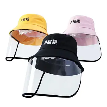 

Adult Children Anti Splash Face Covering Mask Anti-Spitting Face Shield Protective Fisherman Hat Bucket Cap Visor Shield