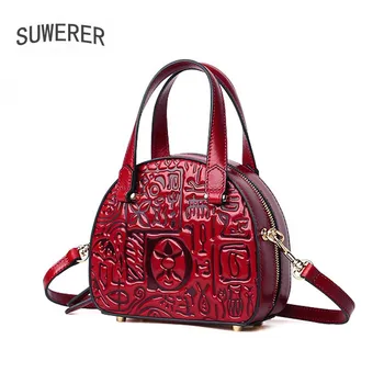 

SUWERER New Women's famous brand Genuine Leather women handbags luxury handbags women bags designer real cowhide bag for women