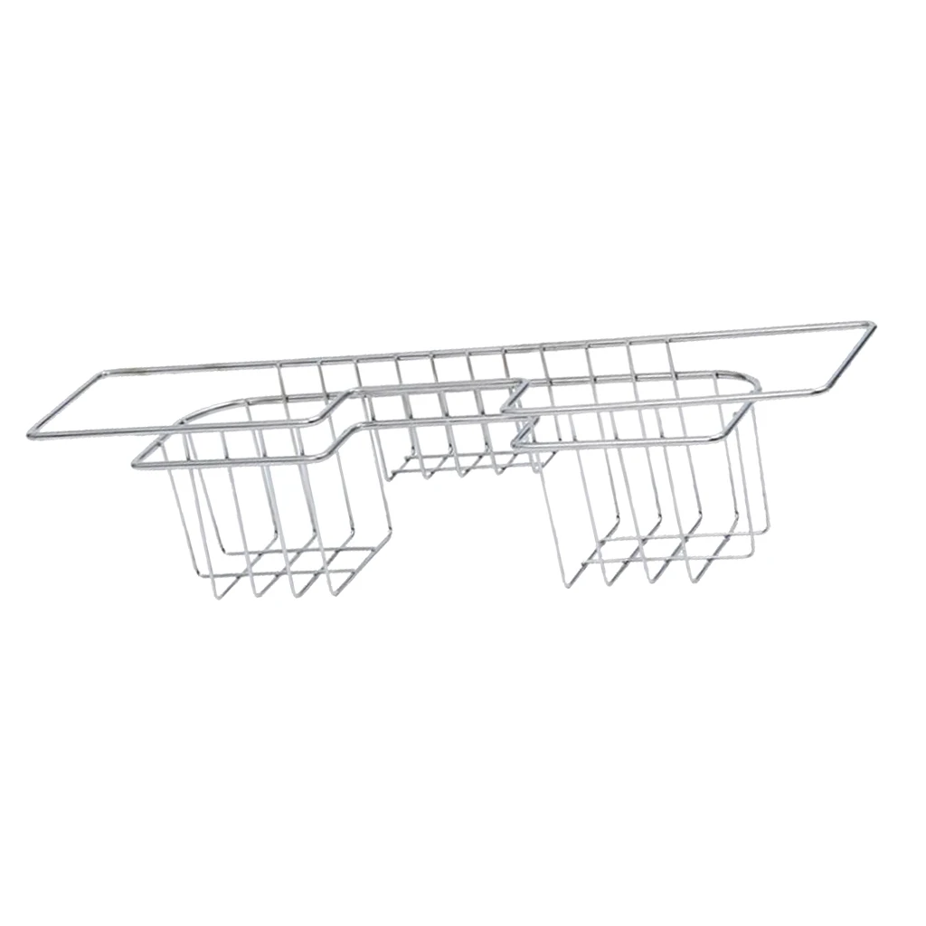 Kitchen Sponge Holder Sink Caddy Brush Soap Liquid Drainer Rack Stainless Steel Sink Hanging Basket for Home Kitchen Cafe