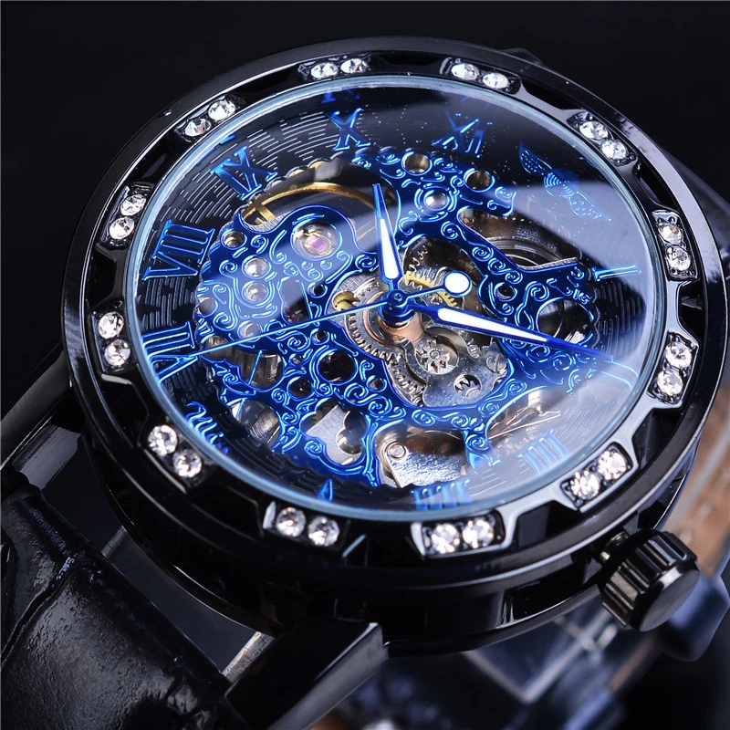 

Men Watches Automatic Mechanical Watch Male Skeleton Wristwatch Stainless Steel Band Top Luxury Brand Sports Design
