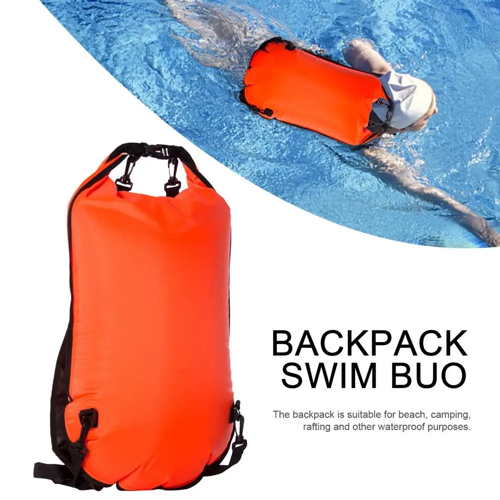 Safety Swim Buoy Tow Float Inflated Airbag Swimming Flotation Aid for Open Water 