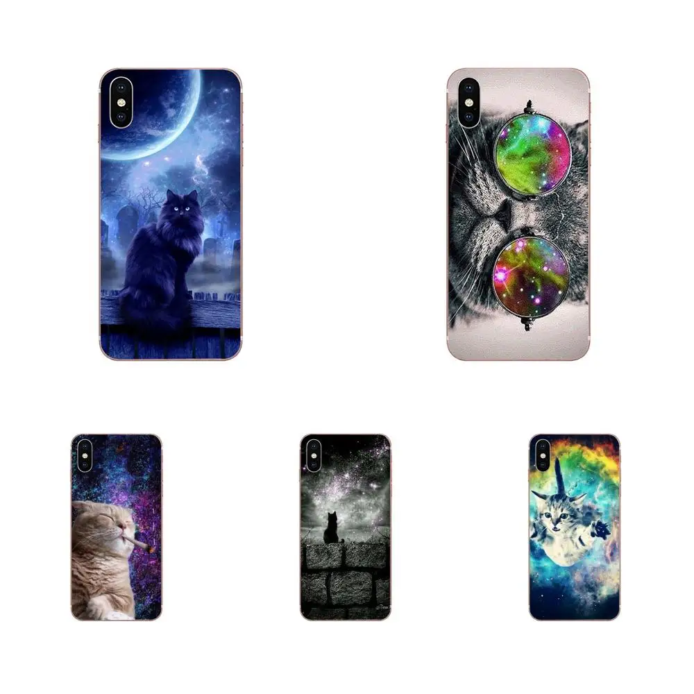 Nebula Space Cute Cat Glasses Print Protector Phone Case For Xiaomi Redmi Note 2 3 3S 4 4A 4X 5 5A 6 6A Pro Plus | Мобильные