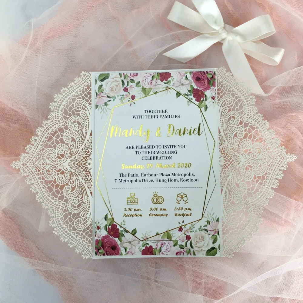 White Lace Invitation cards