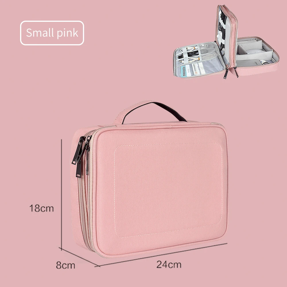 10,1 Дорожный чехол для планшета, переносная транспортная сумка 10,5, универсальный чехол для планшета для IPad 10,2, двойная дорожная сумка - Цвет: Small pink