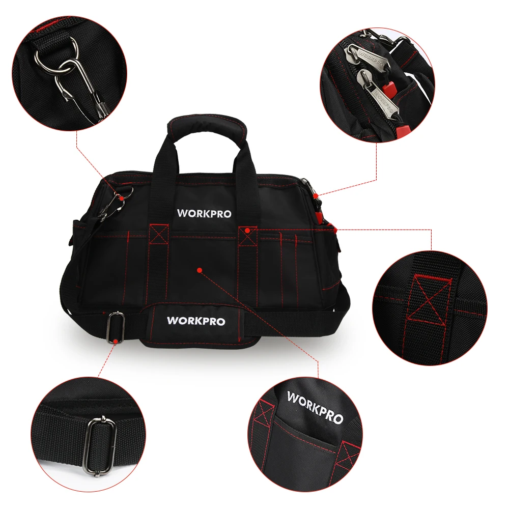 Workpro Waterproof Tool Bag Travel Bags Men Crossbody Bag Tool Bags