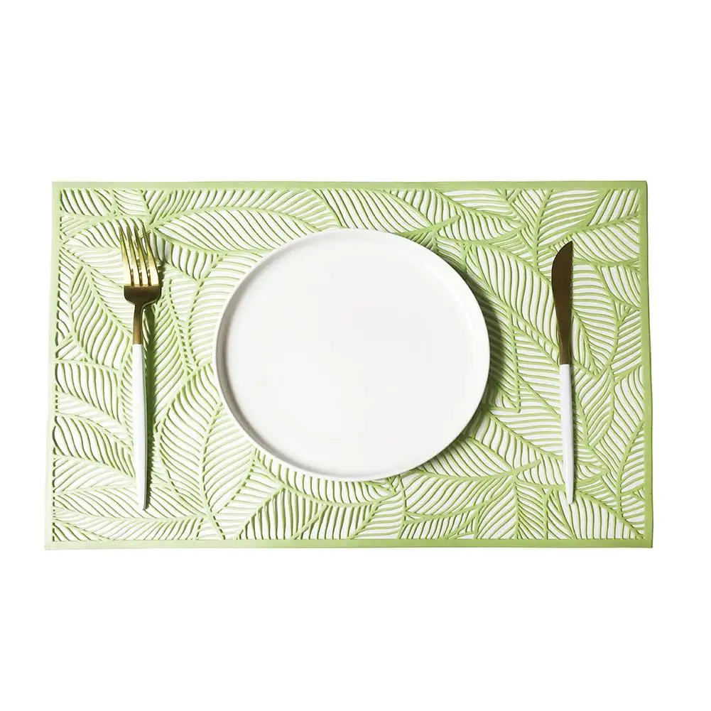 2Pcs 30cmx40cm Summer Hollow Leaf Heat Insulation Placemat PVC Dish Cup Mat Pad Home Dining Table Decoration | Дом и сад