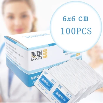

100pcs/Box Alcohol Prep Swap Pad Wet Wipe For Antiseptic Skin Cleaning Care Jewelry Mobile Phone Glasses Clean Tool Alcohol Pads