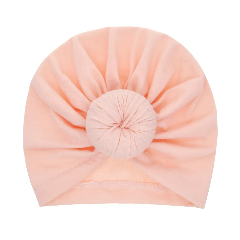 Zealucky для новорожденного мягкий Хлопковая шапочка однотонная шляпа с широкими вязанный головной убор Детские Стрейчевые банданы аксессуары для волос в виде тюрбана