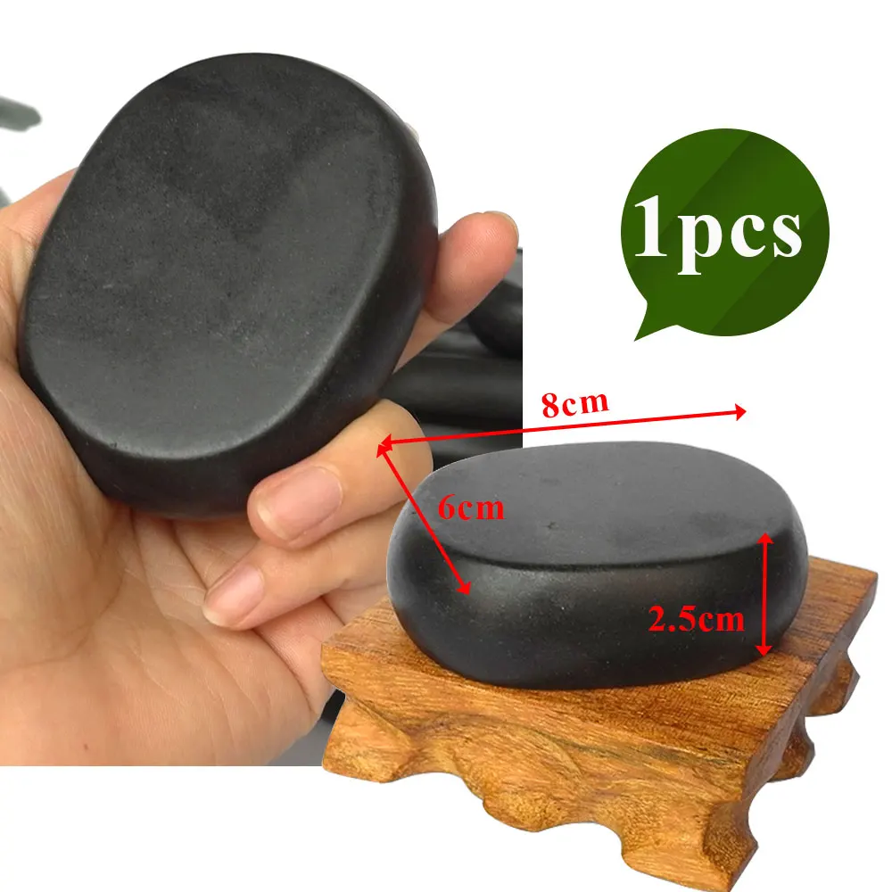1pcs 6x8cm Горячий камень, массажный набор, снимает стресс, боль в спине, забота о здоровье, акупрессура, лава, базальтовые камни для здоровья, горячий спа-рок - Цвет: 1pcs 6x8cm