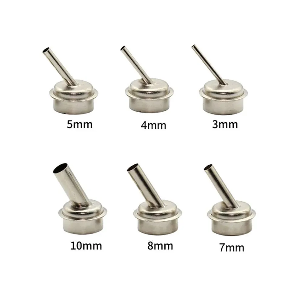 

6 Pcs 45 Degree Bent Curved Heat Nozzles For QUICK 861DW Hot Air Rework Station 3/4/5/7/8/10mm Curved Hot Nozzle