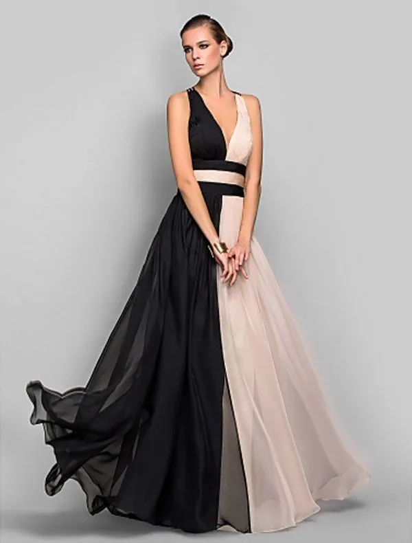 

free shipping cheap mix colors Dubai Luxury Long Evening Dress 2021 Gorgeous V-Neck Lace Pleated chiffon Sexy Formal Gown
