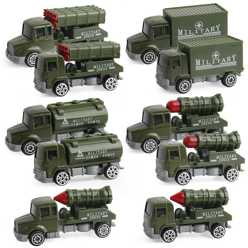 5pcs/set Military Trucks Car Toy Mini Diecast Military Transport Vehicle Truck Model Figure Toys for Children Collections