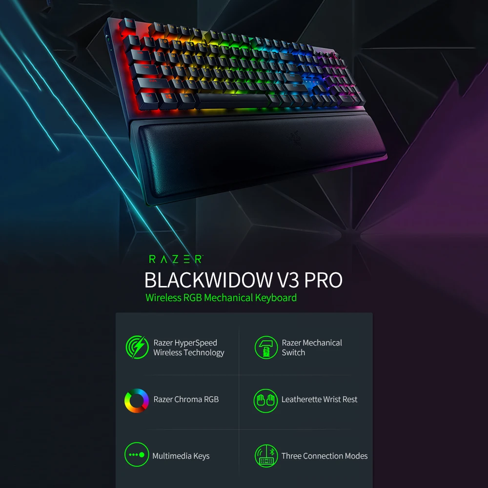 Razer Blackwidow V3 Pro Wireless Gaming Keyboard Razer Chroma Rgb 