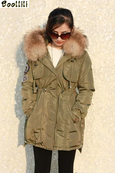 

New Winter Jacket Women Winter Coat Raccoon Fur Womens Clothing Medium-Long Down Coat Slim Warm Jacket Coat High Quality