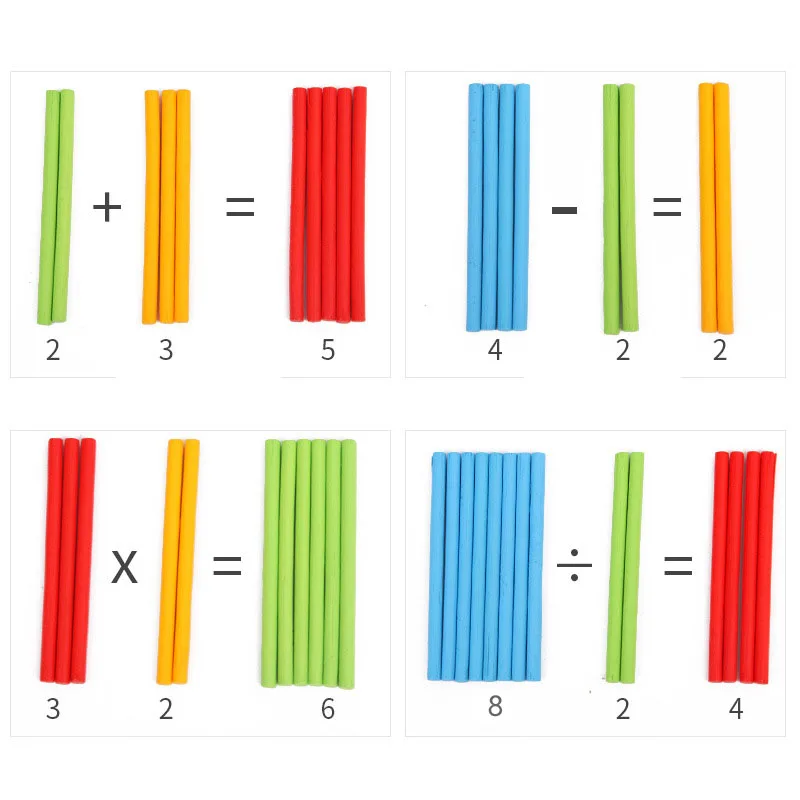 Educational toys math toys 100Pcs/set Bamboo Counting Sticks Mathematics Montessori Teaching Counting Rod Kids Preschool Math Learning Toy