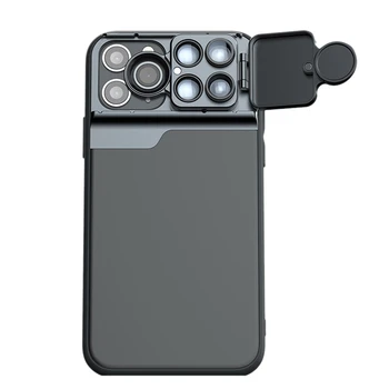 

JUNDNE Five in One Multi Phone Camera Lens Kit for iPhone 11 Pro with Phone Case, CPL Filter+10X 20X Macro+2X Telephoto +180 Deg