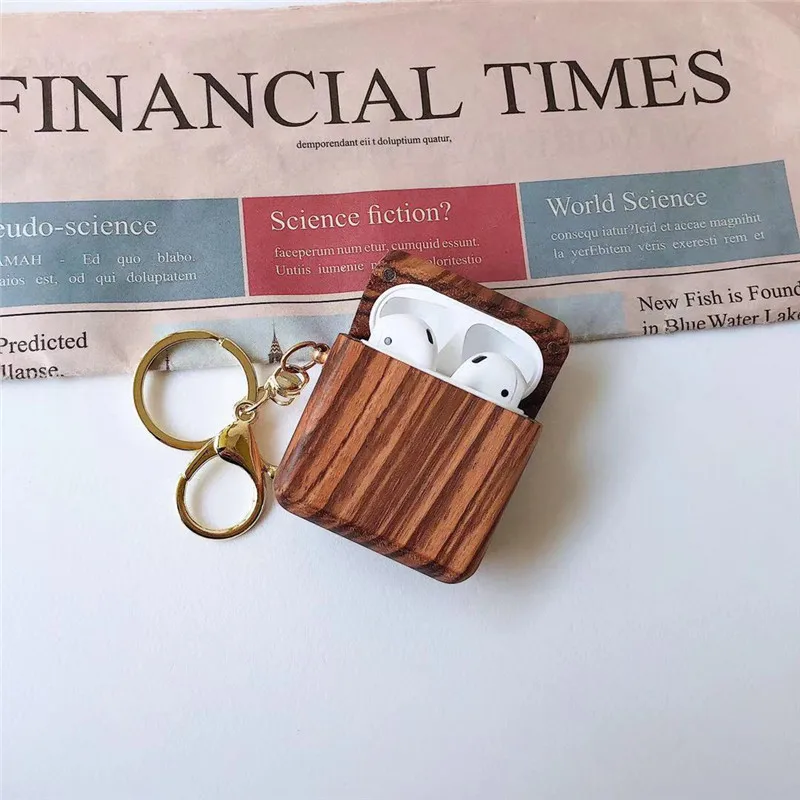 Деревянные зерна защитный Bluetooth чехол для гарнитуры для airpods чехол из натурального дерева цвет e-co Содружественный держатель для наушников с одной главной балкой с крючком BIA010