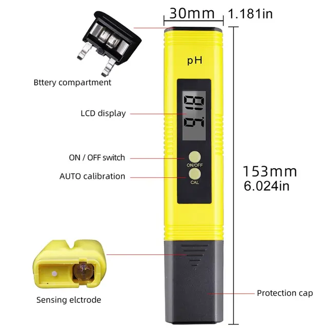 Acheter Ph-mètre numérique Portable 0.00-14.0, testeur de PH TDS EC,  thermomètre 0-9999us/cm 0-9999ppm