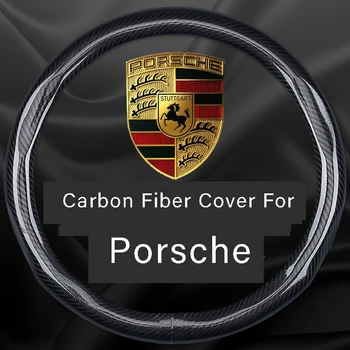 

Carbon Fiber steering wheel cover For Porsche Cayenne 718 panamera Macan Cayman 911 Anti-slip Fit All Season